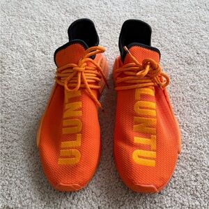 adidas pharrell hu nmd soccer everyday sneaker shoes gy0095 orange mens size 10